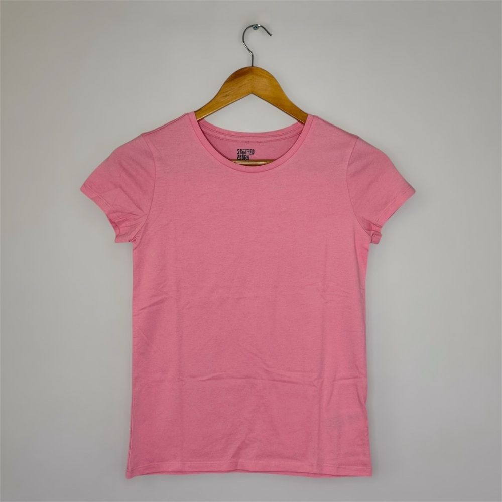 Spotted Zebra Kids Cotton Pink Fitted Short Sleeve Tee